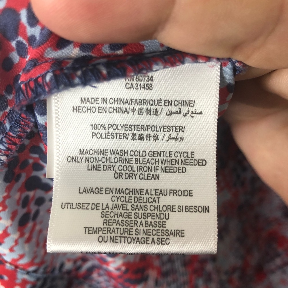 BCBGeneration splatter top blouse red and blue - Picture 3 of 5